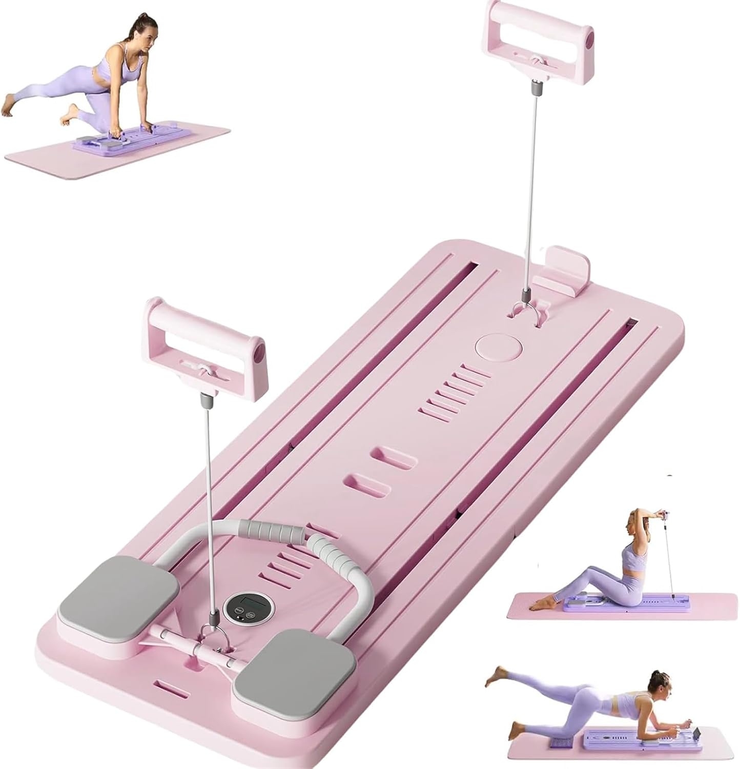 Foldable Pilates Reformer Board with Ab Roller