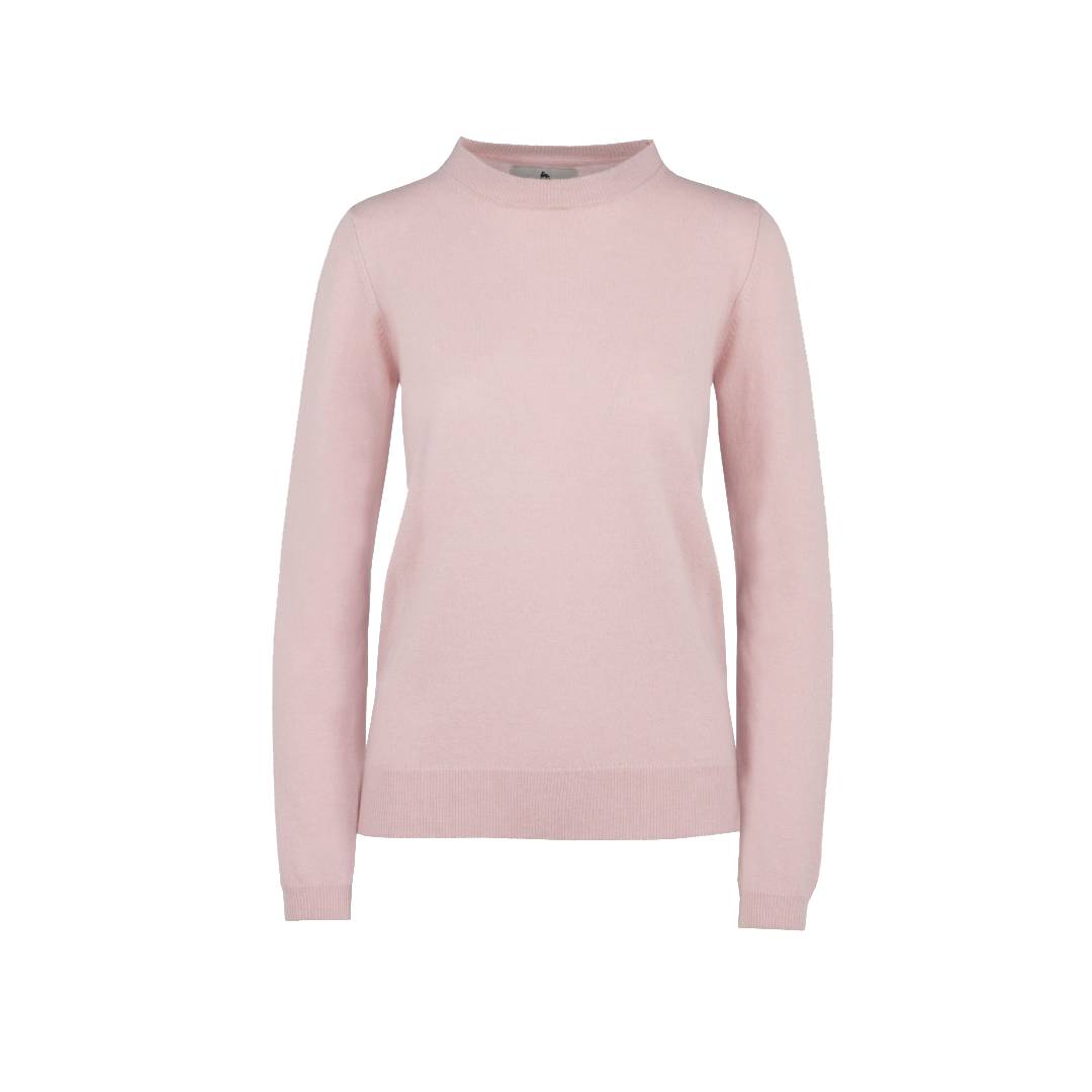 Crew Knit Jumper in Baby Pink