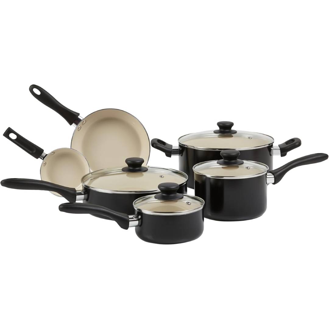 Amazon Basics Ceramic Non-Stick Pots and Pans