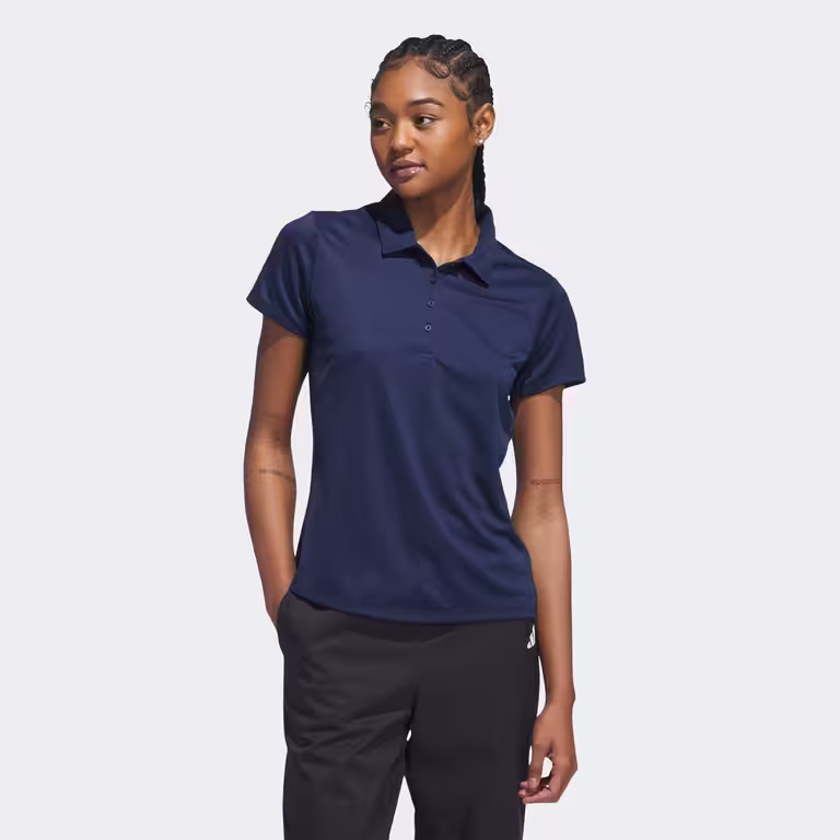 Women’s golf polo shirt, Adidas white