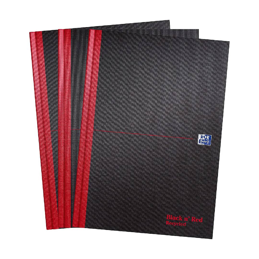 Oxford Black n' Red A4 Recycled Hardback Casebound Notebook Ruled 192 Page
