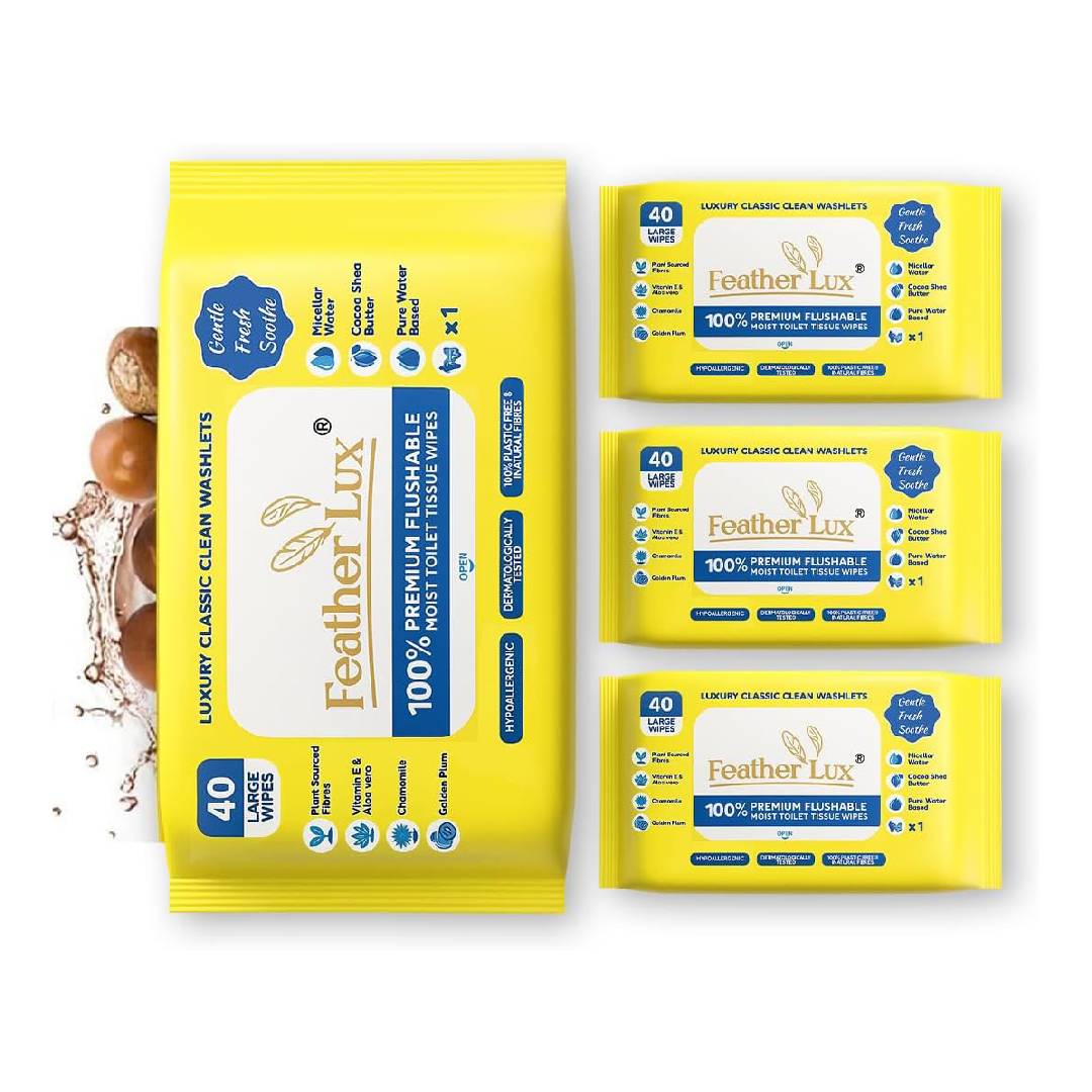 Feather Lux Flushable Toilet Wipes