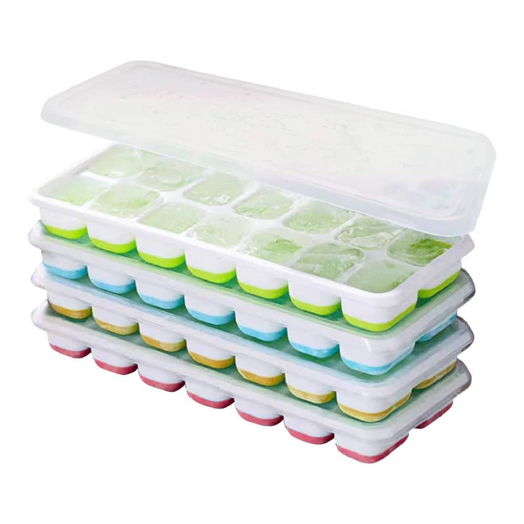 RAM ONLINE 4 X Pack Silicone Ice Cube Tray Set
