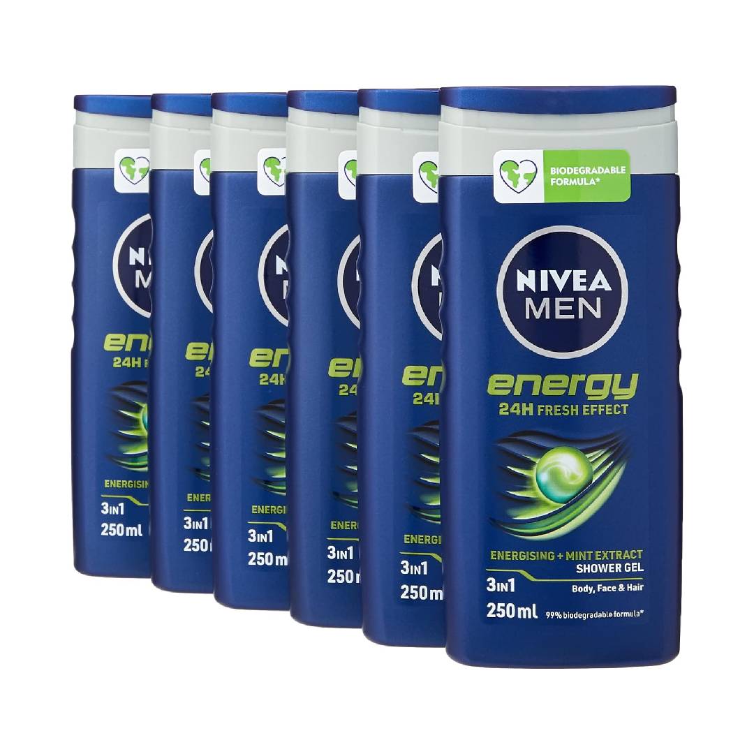 NIVEA MEN Energy Shower Gel 250 ml (6 x 250 ml)