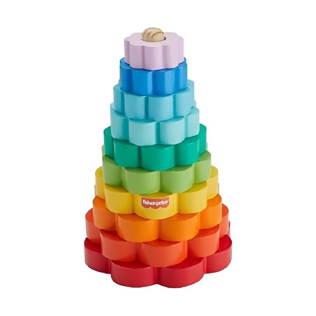 Fisher-Price Wood Toddler Toy Ring Stacker