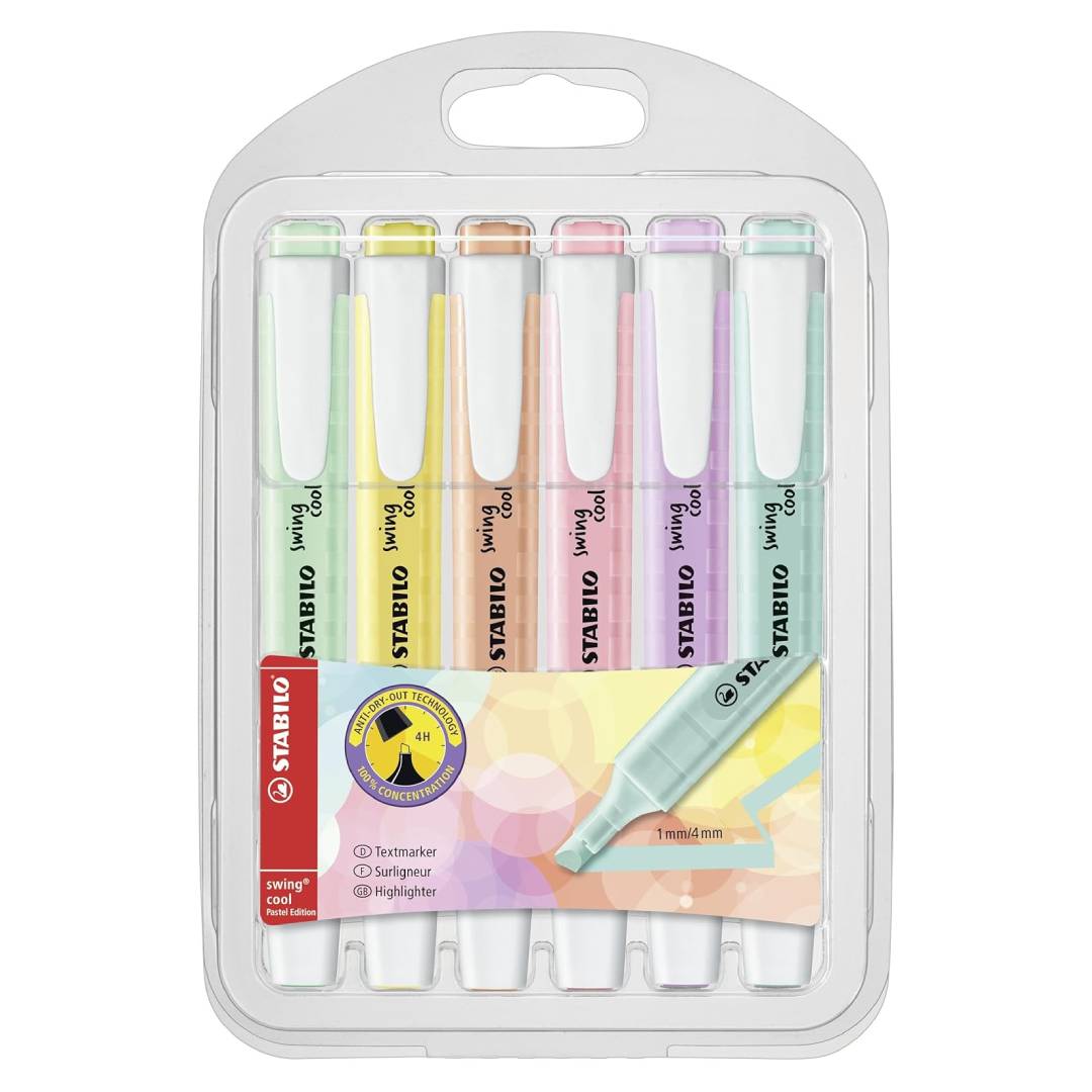 STABILO swing cool Pastel Highlighter - Pack of 6