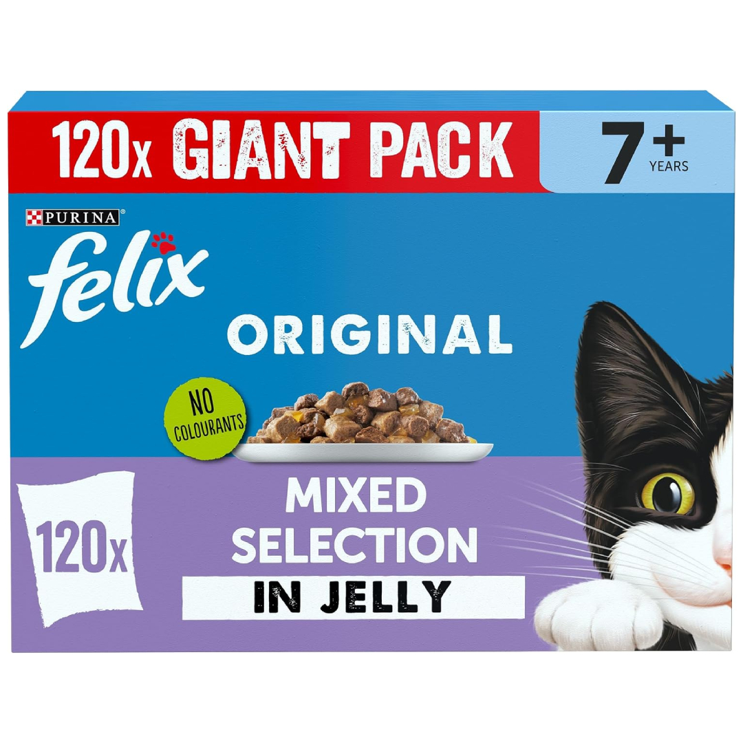Felix Senior cat food in jelly