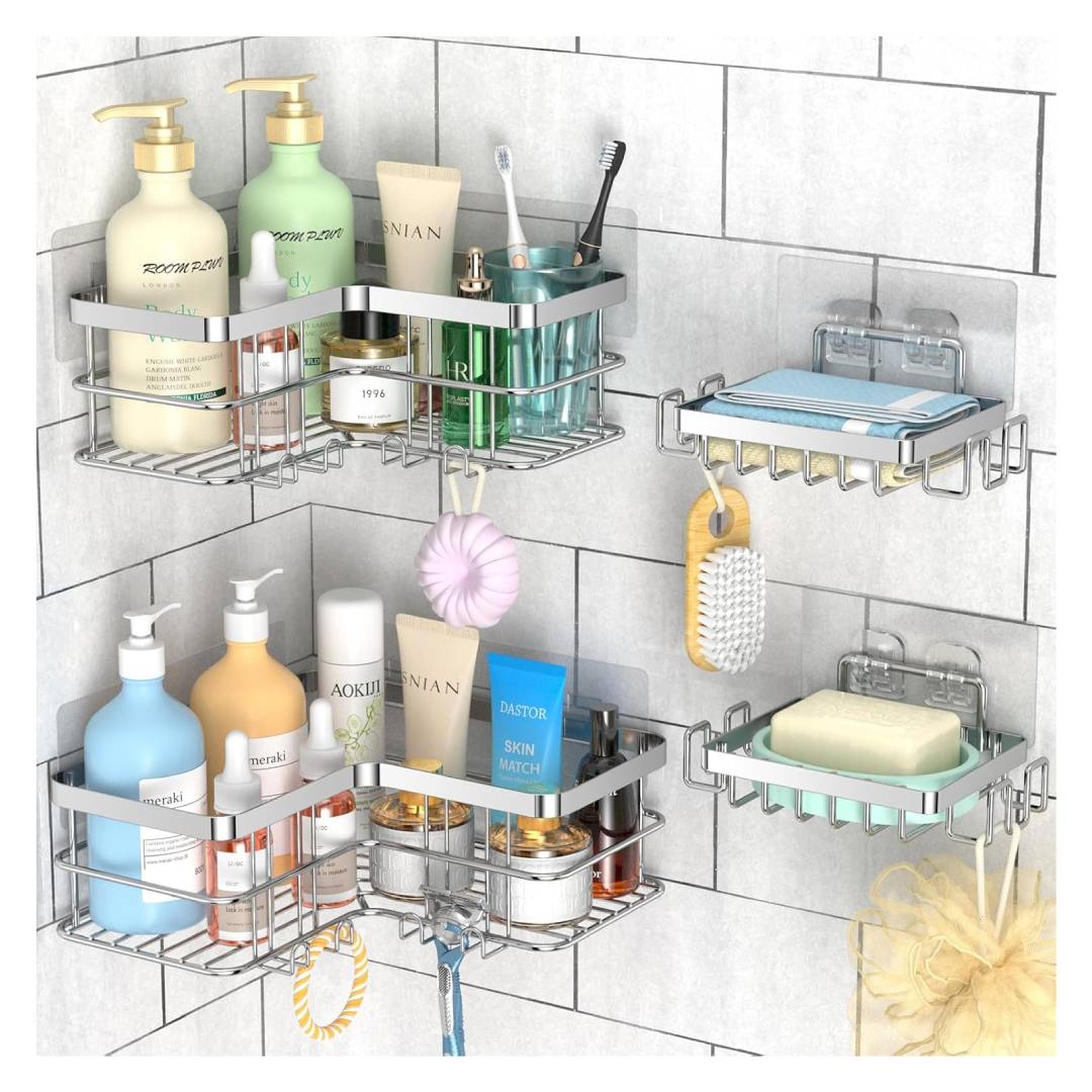 corner shower caddy adhesive