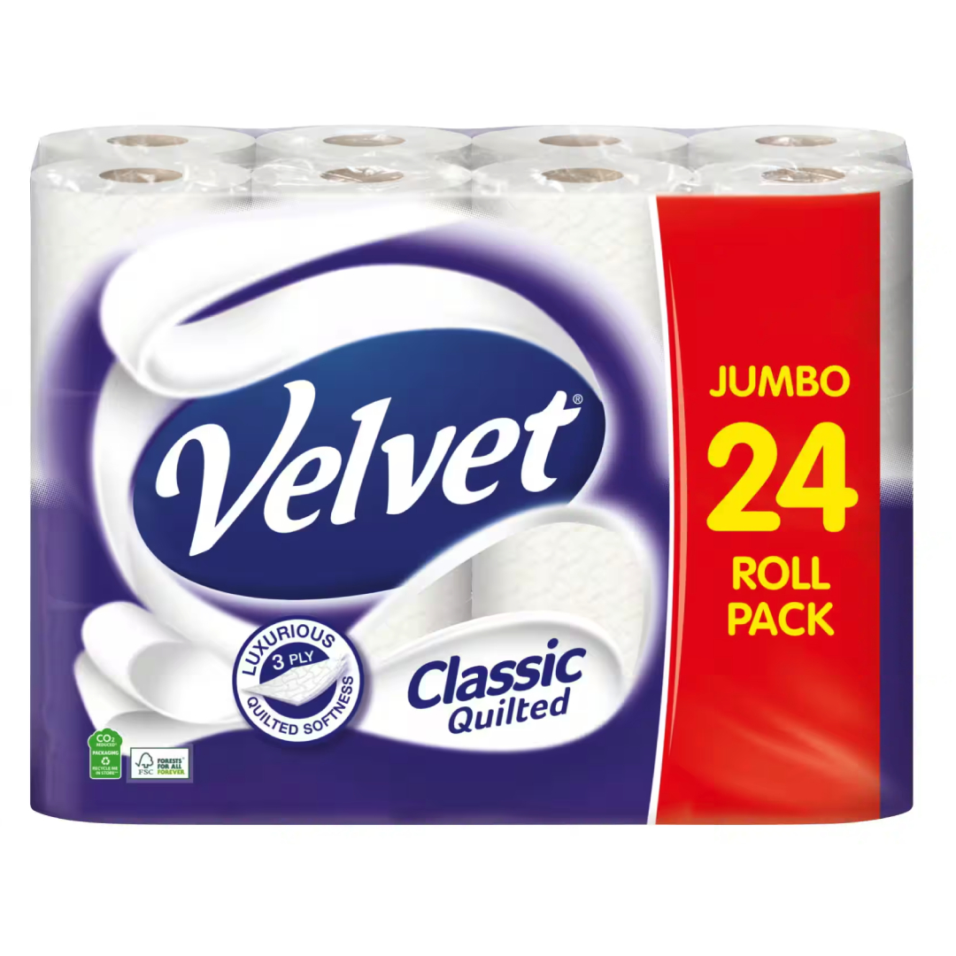 Velvet quilted toilet paper 24 rolls