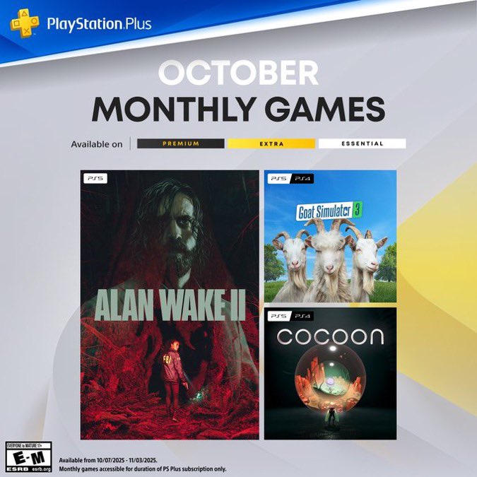 PS Plus October 2025 Alan Wake 2