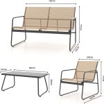 Grand patio Conversation Sets 4 Pieces, Garden Table and Chairs