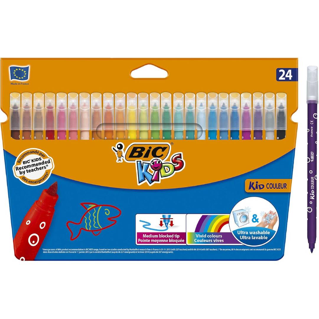 BIC Kids Felt, Kid Colour with Medium Blocked Tip