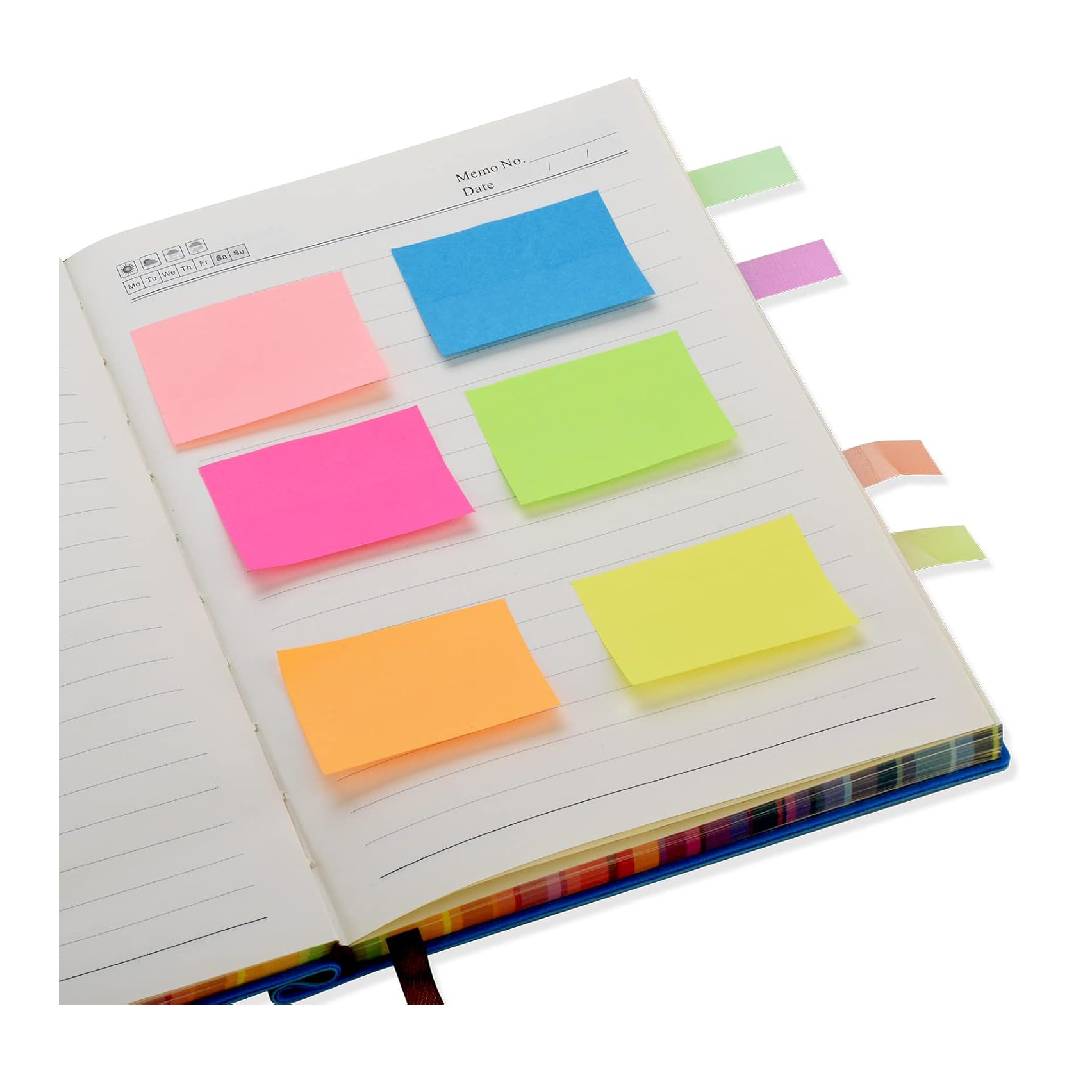 ZCZN 12 Sticky Notes Pads 51 x 38 mm with 6 Colours