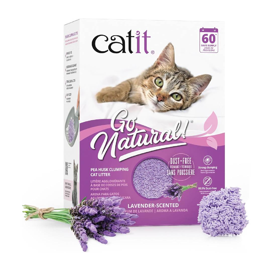 Catit Go Natural Lavender Scented Pea Husk Clumping Cat Litter