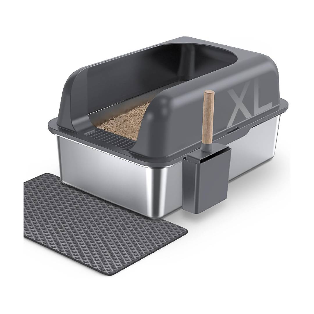 Gimars XL Stainless Steel Cat Litter Box