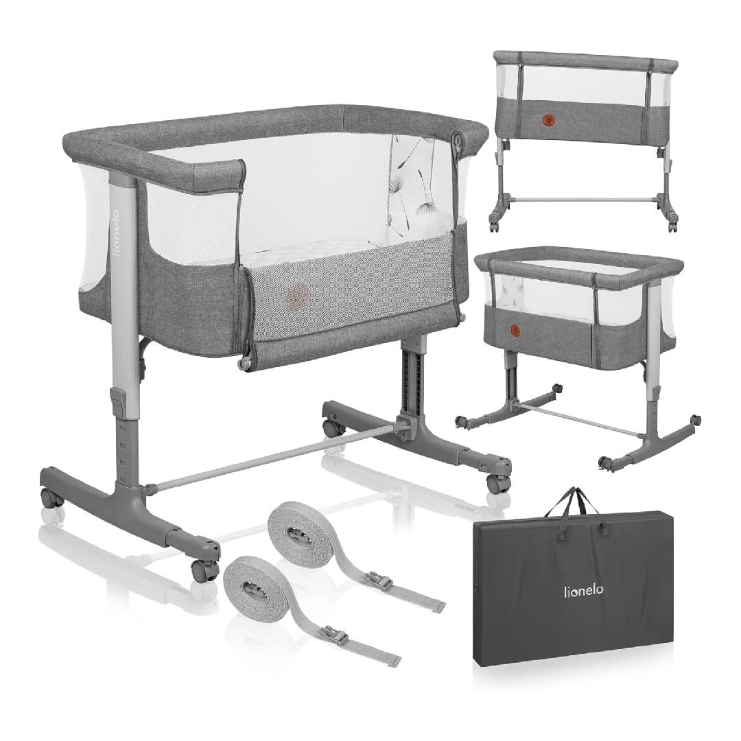 lionelo Aurora 3in1 Baby Bedside Cot Co-Sleeper for Babies From Birth to 9kg