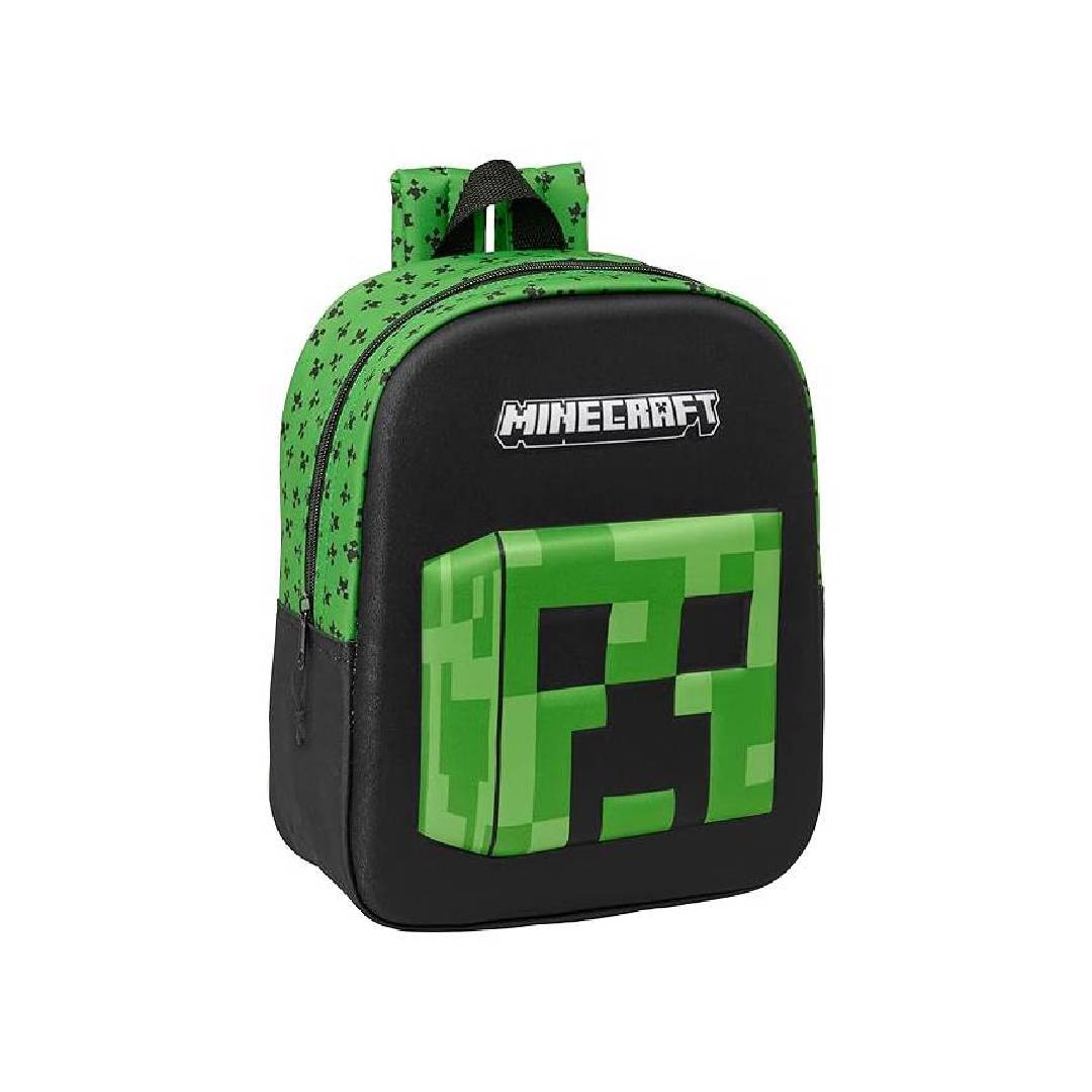 MINECRAFT 3D Nursery Backpack 3D Adaptable to Trolley Easy Cleaning Ideal for Children of Different Ages Comfortable and Versatile