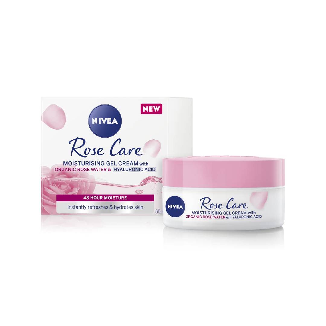 NIVEA Soft Rose 24h Day Cream (50 ml), Face Care with Rose Water and Hyaluron