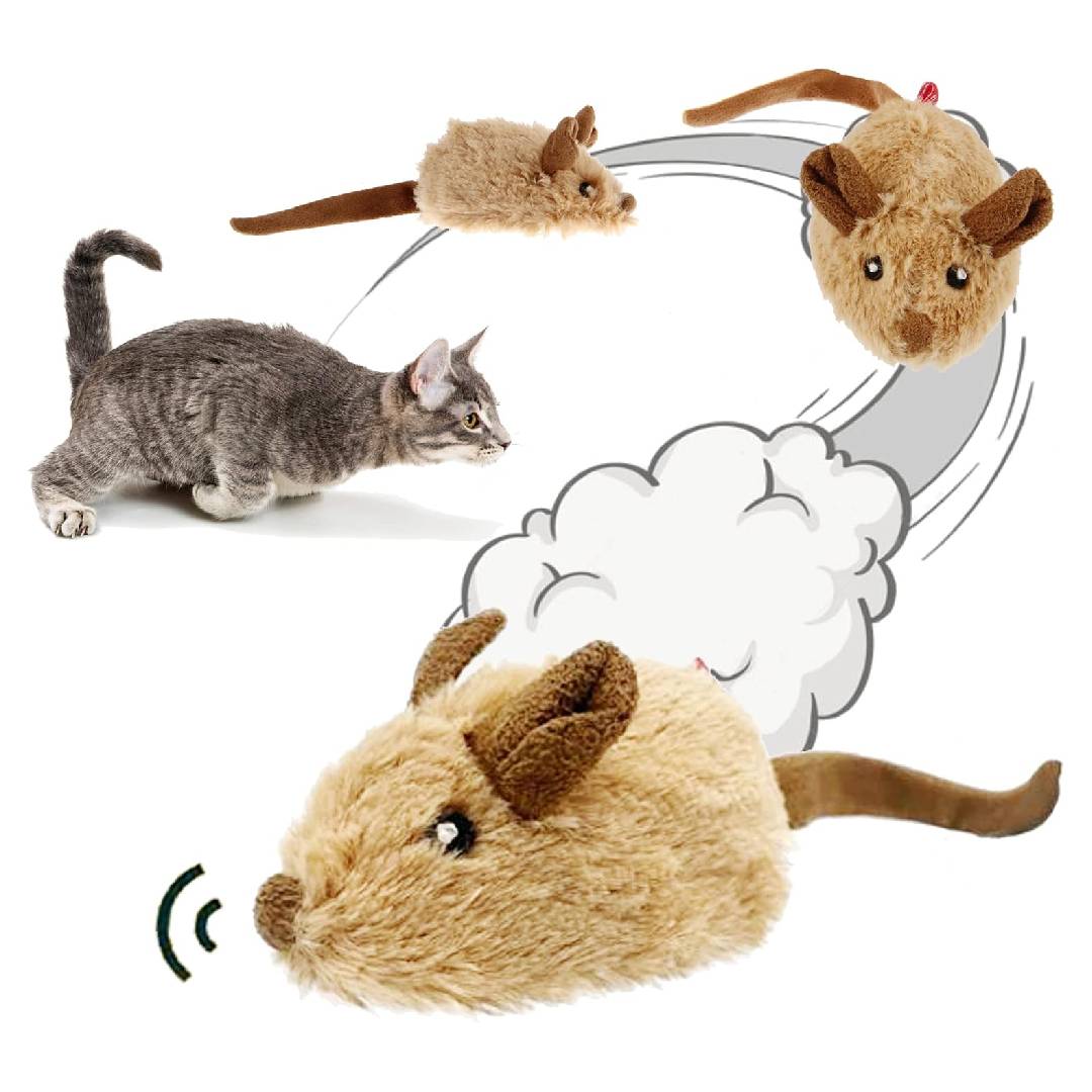 Suhaco Cat Toys Moving Mouse Interactive Kitty Toys Electronic Mice with Automatic Squeaky Cat Toy for Indoor Cats