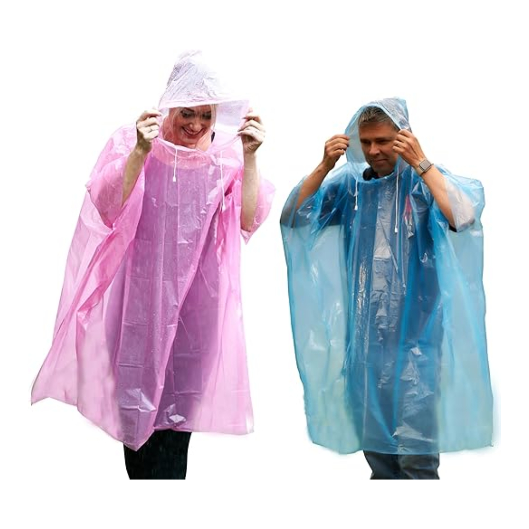 reusable rain poncho with hood