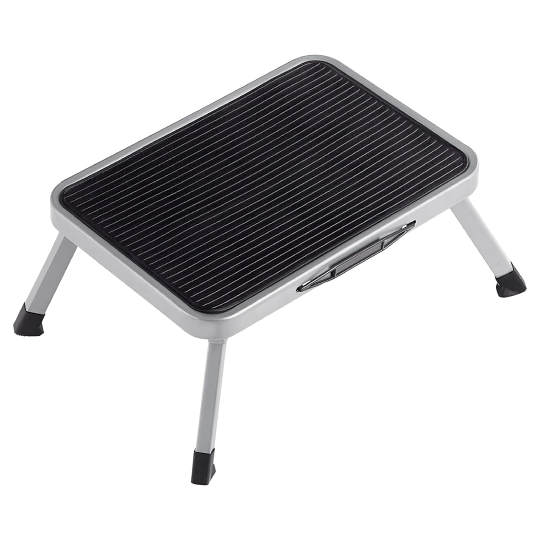 SONGMICS folding step ladder grey