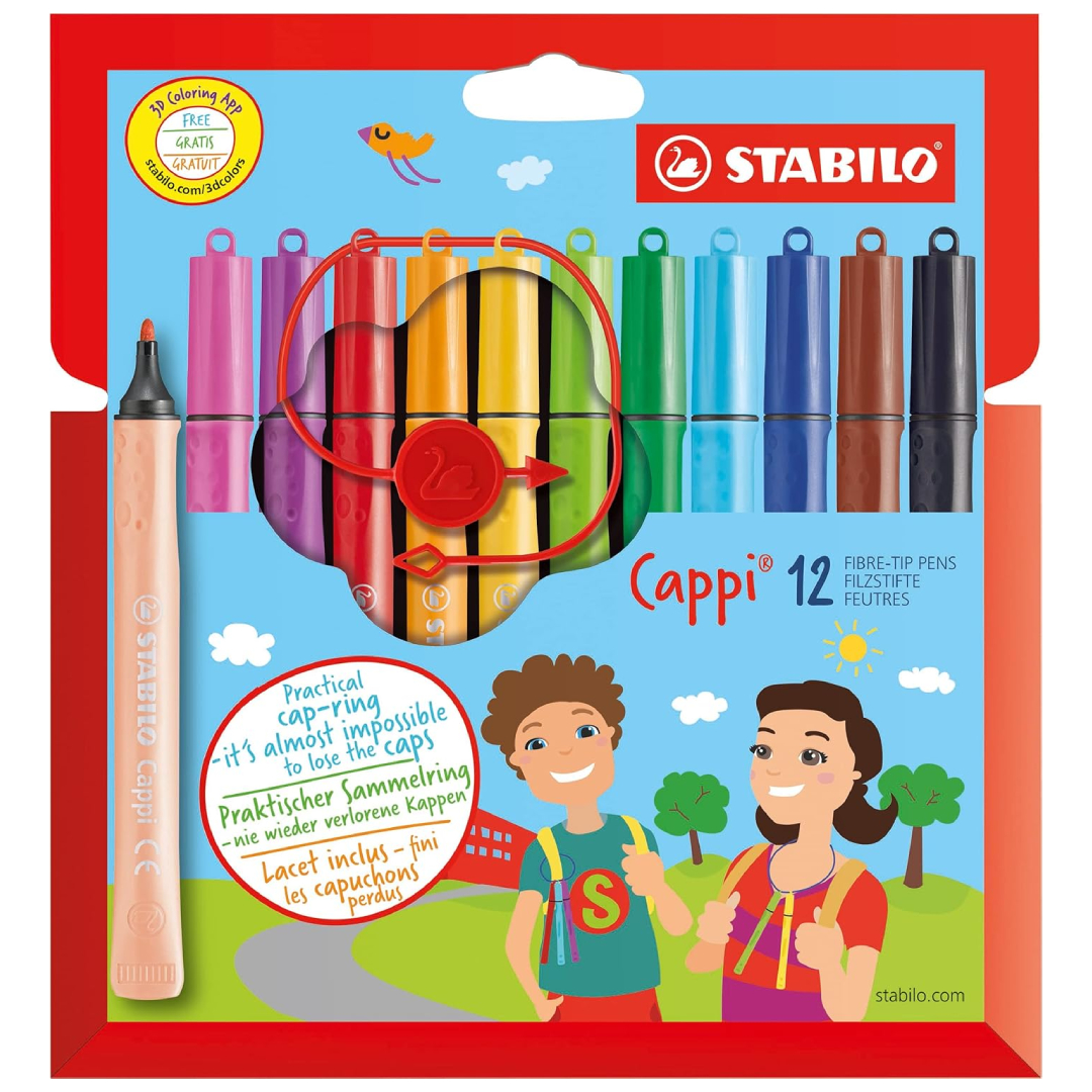 STABILO Cappi fibre tip pens pack of 12