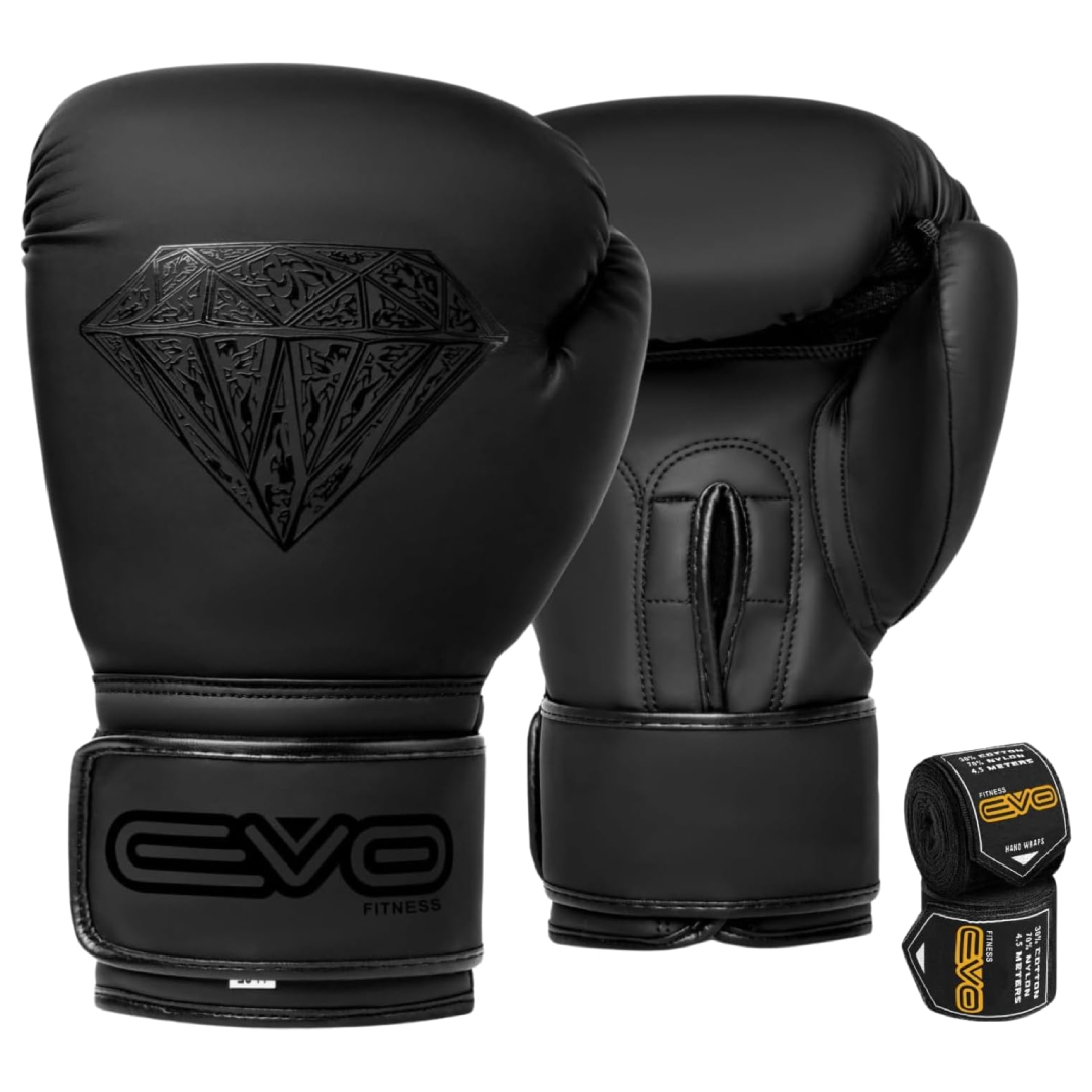 EVO boxing gloves with hand wraps