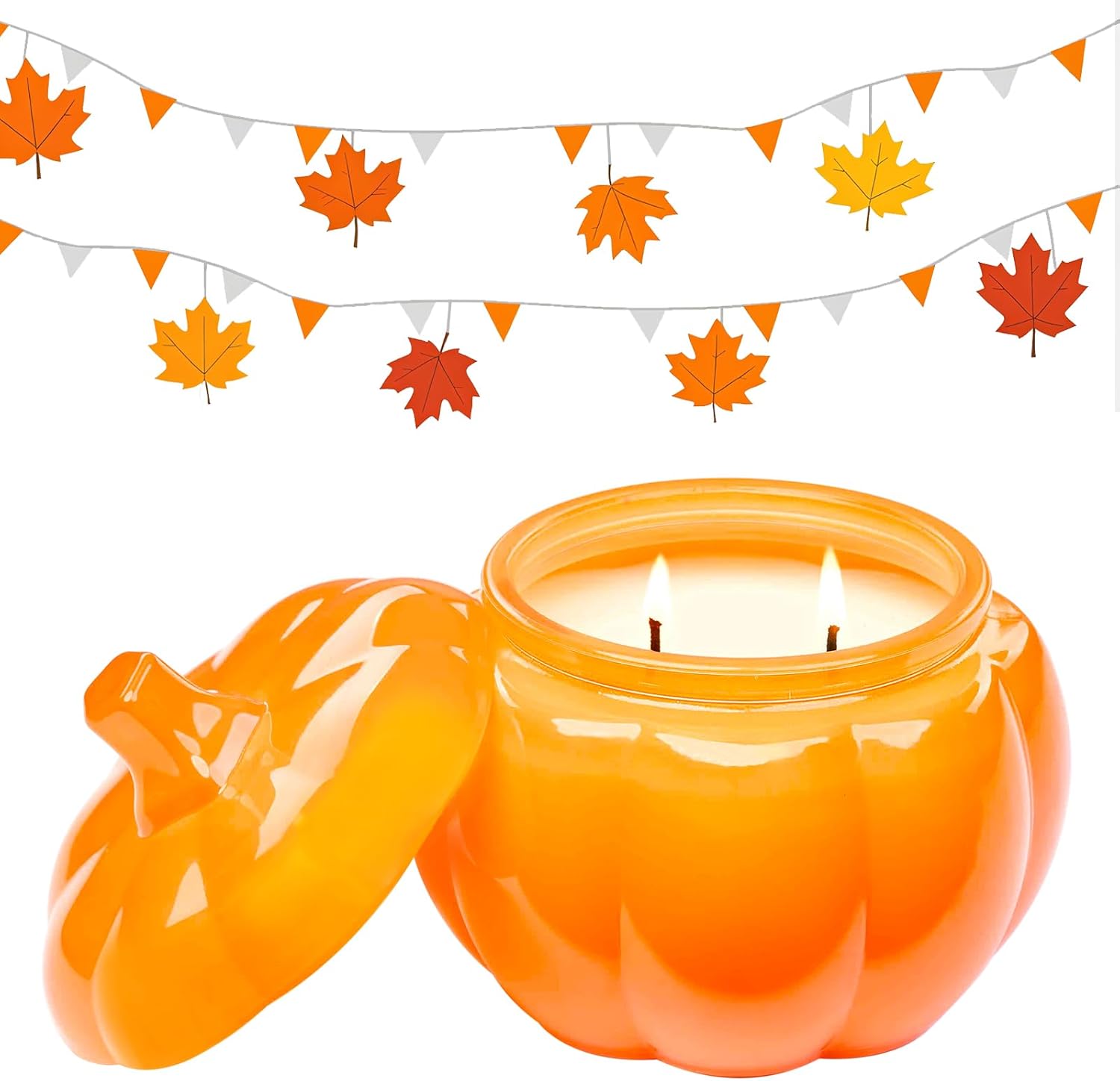 M&SENSE Fall Pumpkin Shaped Candle Pumpkin Apple Pie