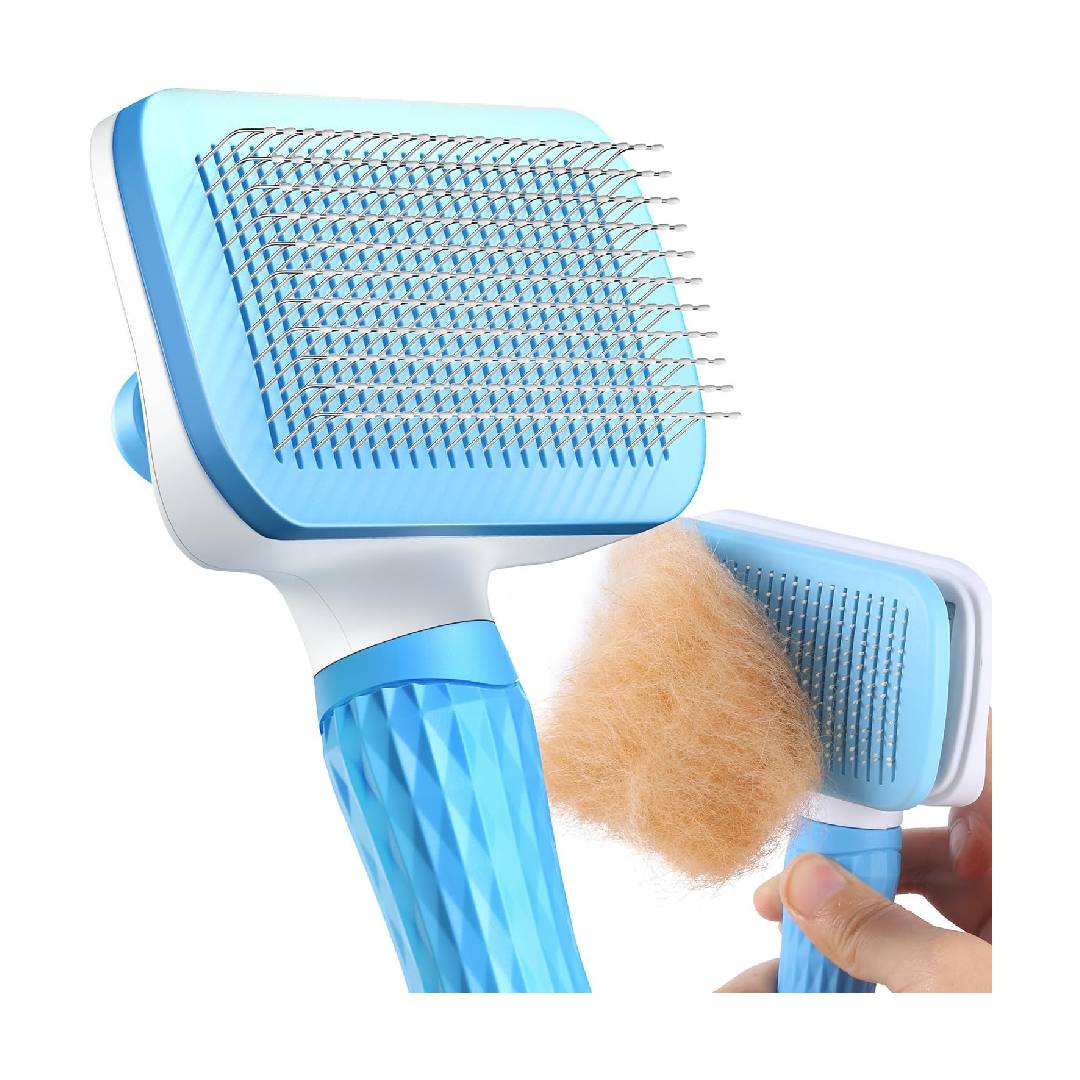 ACE2ACE Cat Brush for Long and Short Hair Cats, Self-cleaning Dog Brush for Shedding, Cardatore Grooming Tool for Dogs Cats