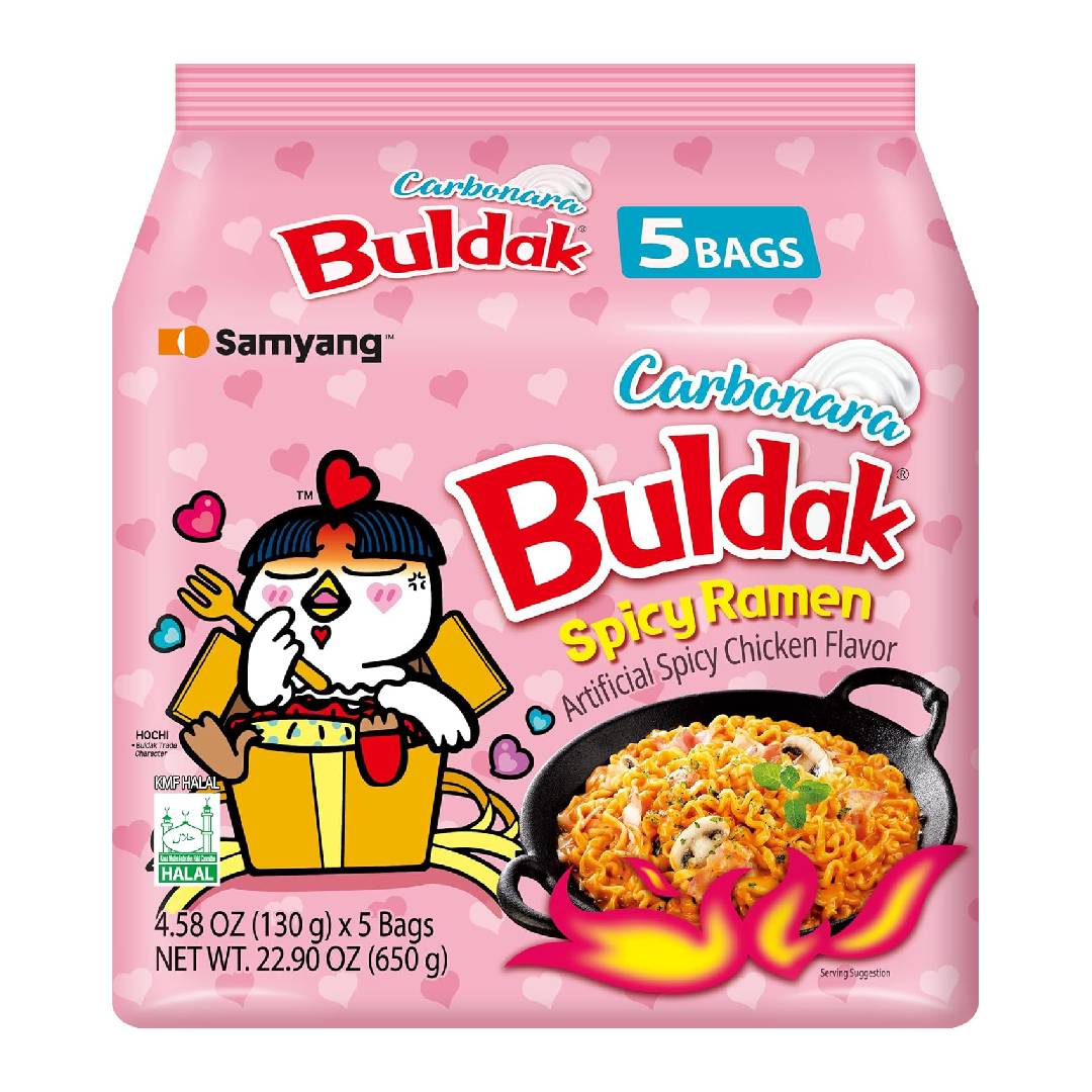 Samyang Carbo Buldak Nuclear Fire Fried Super Hot Spicy Noodles 5 Pack