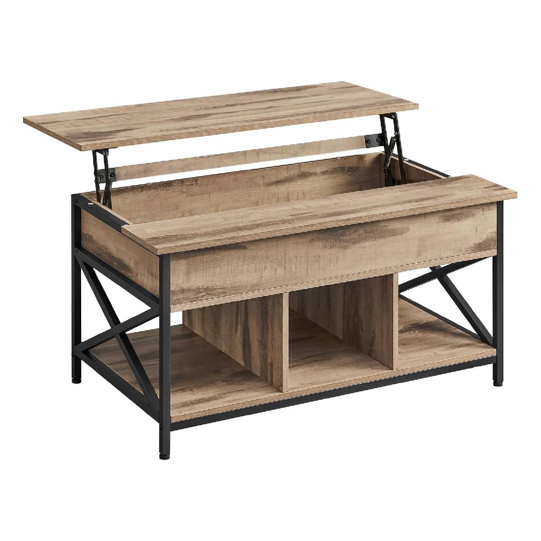 VASAGLE Coffee Table, Height-Adjustable Living Room Table
