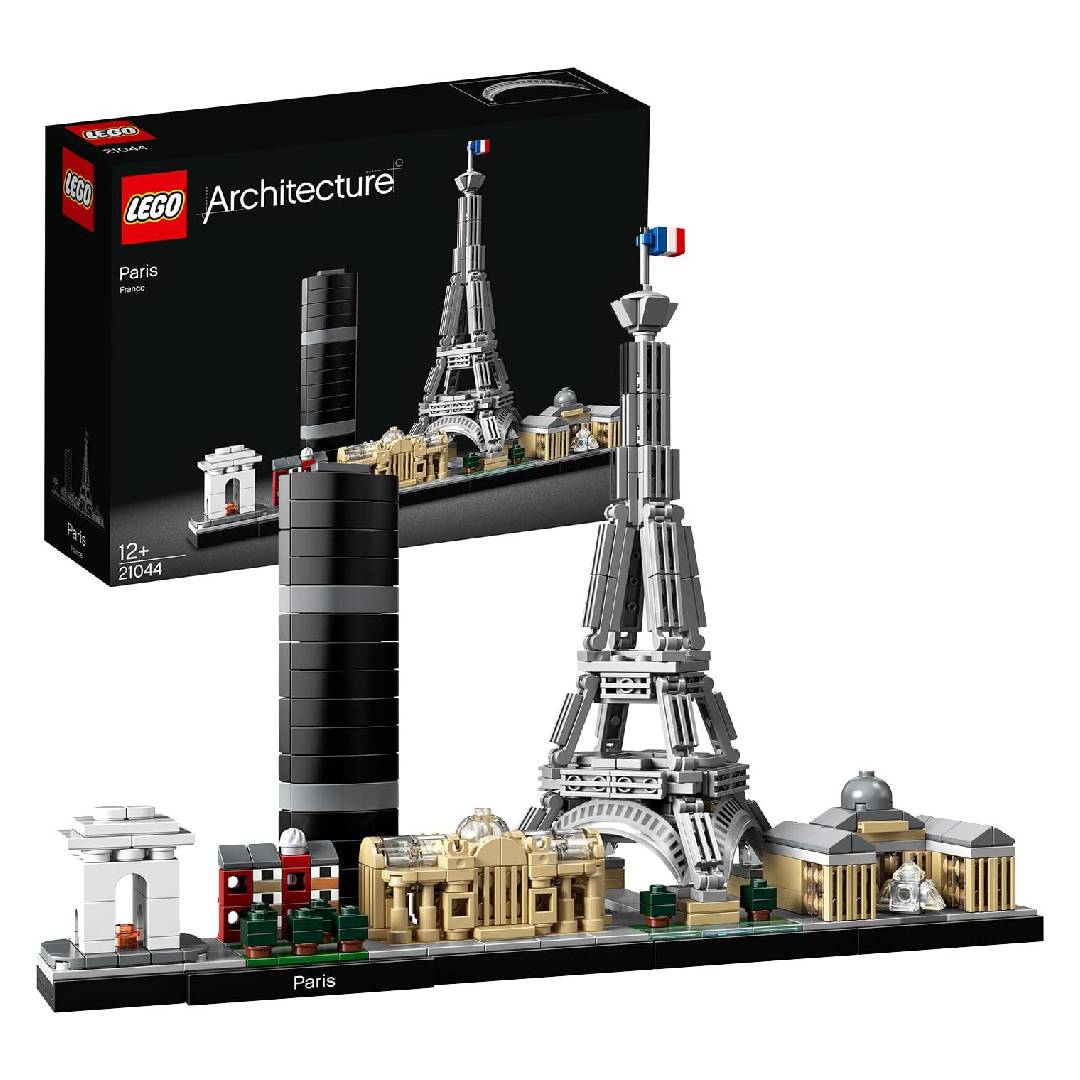 LEGO Architecture Paris Model Building Set for Adults with Eiffel Tower and The Louvre Model, Skyline Collection