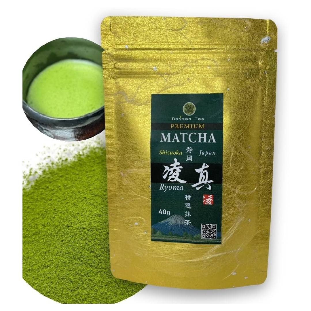 Matcha Ryoma Powder 40g Premium Japanese Vegan Green Tea, Produced in Shizuoka