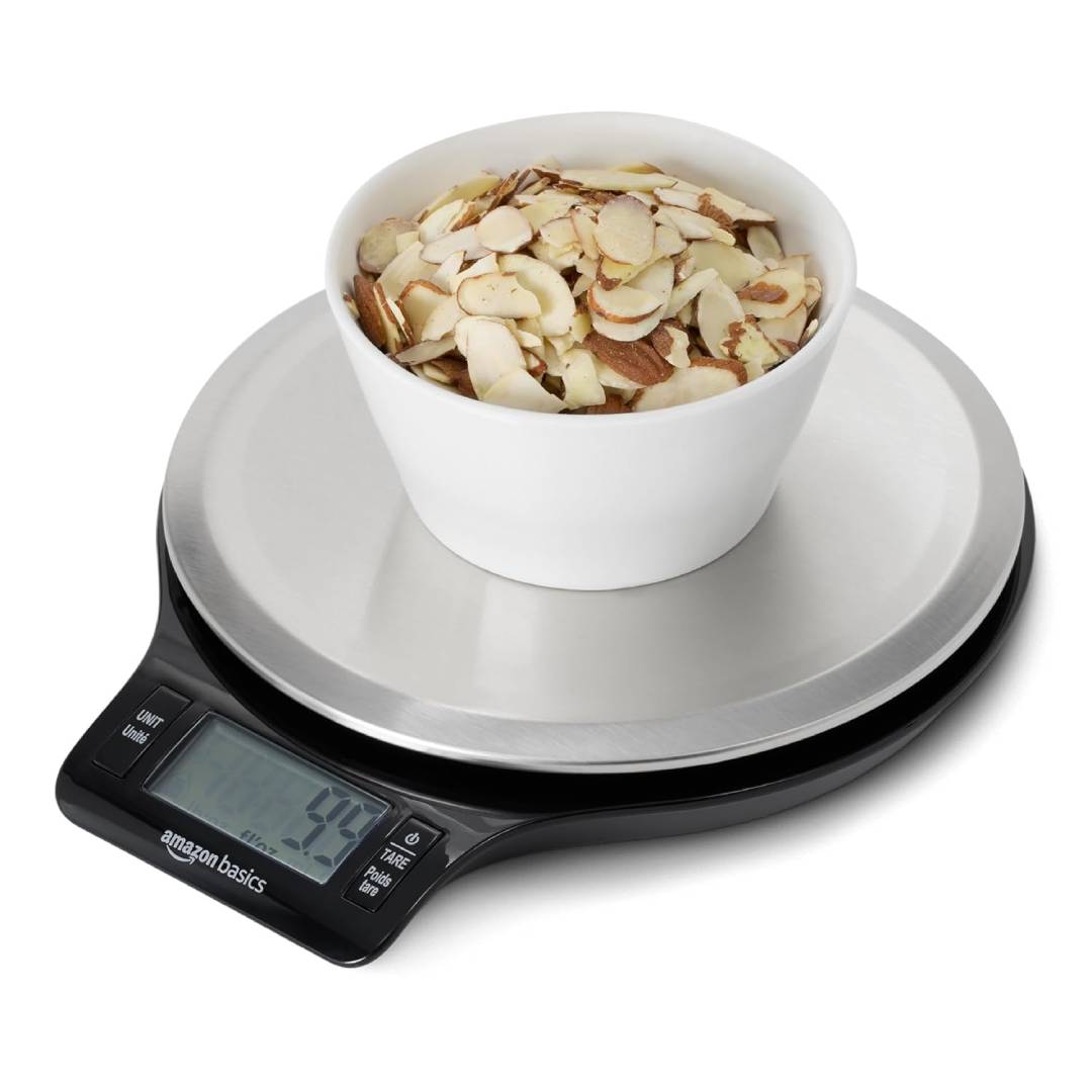 Amazon Basics Digital kitchen scales with LCD display (with batteries)