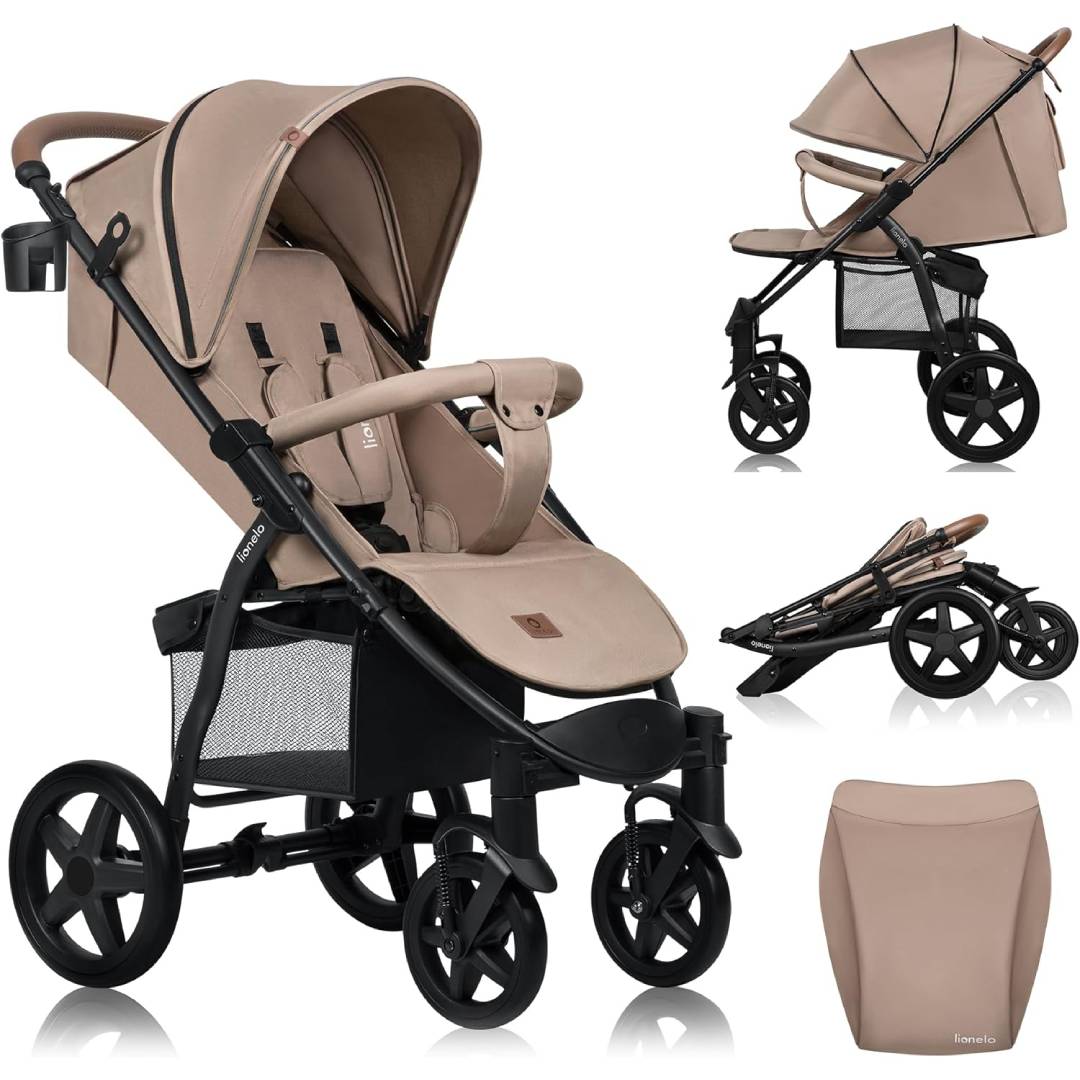 LIONELO Pushchair from Birth up to 22 kg Annet Plus Light & Foldable Stroller with Reclining backrest to a Lying Position