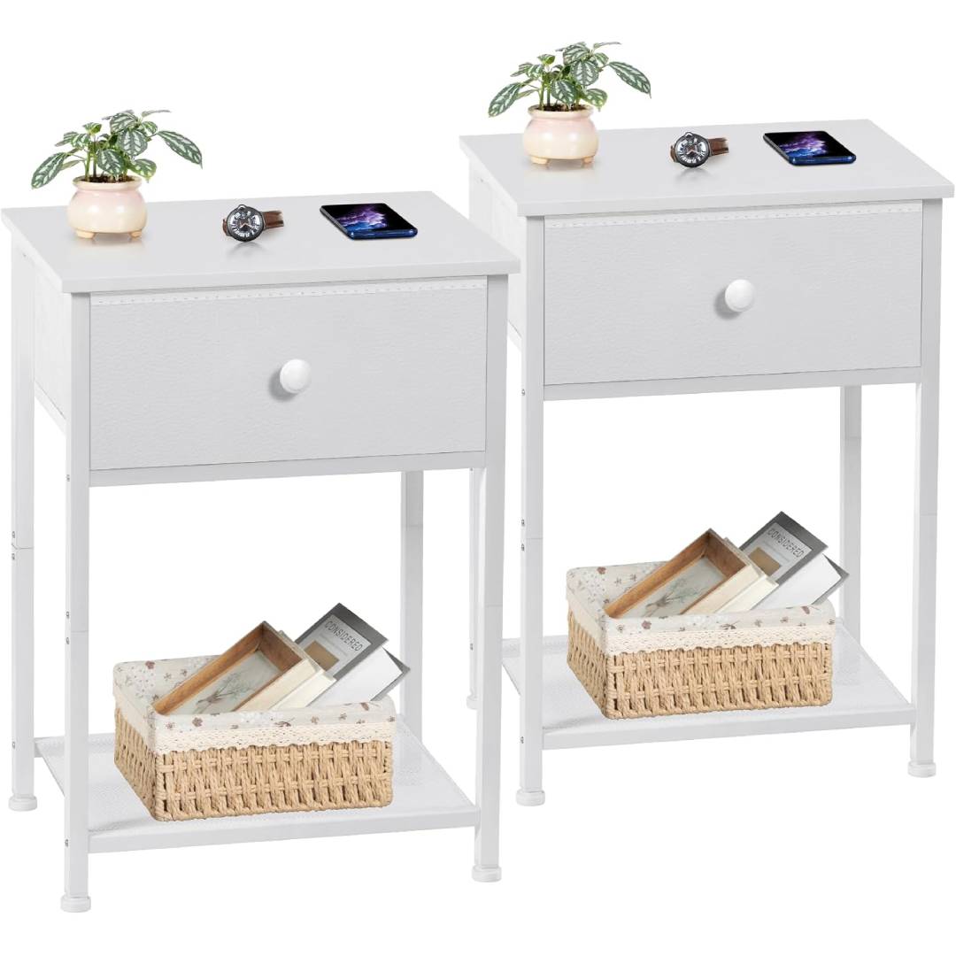 AMHANCIBLE Bedside Table Set 2