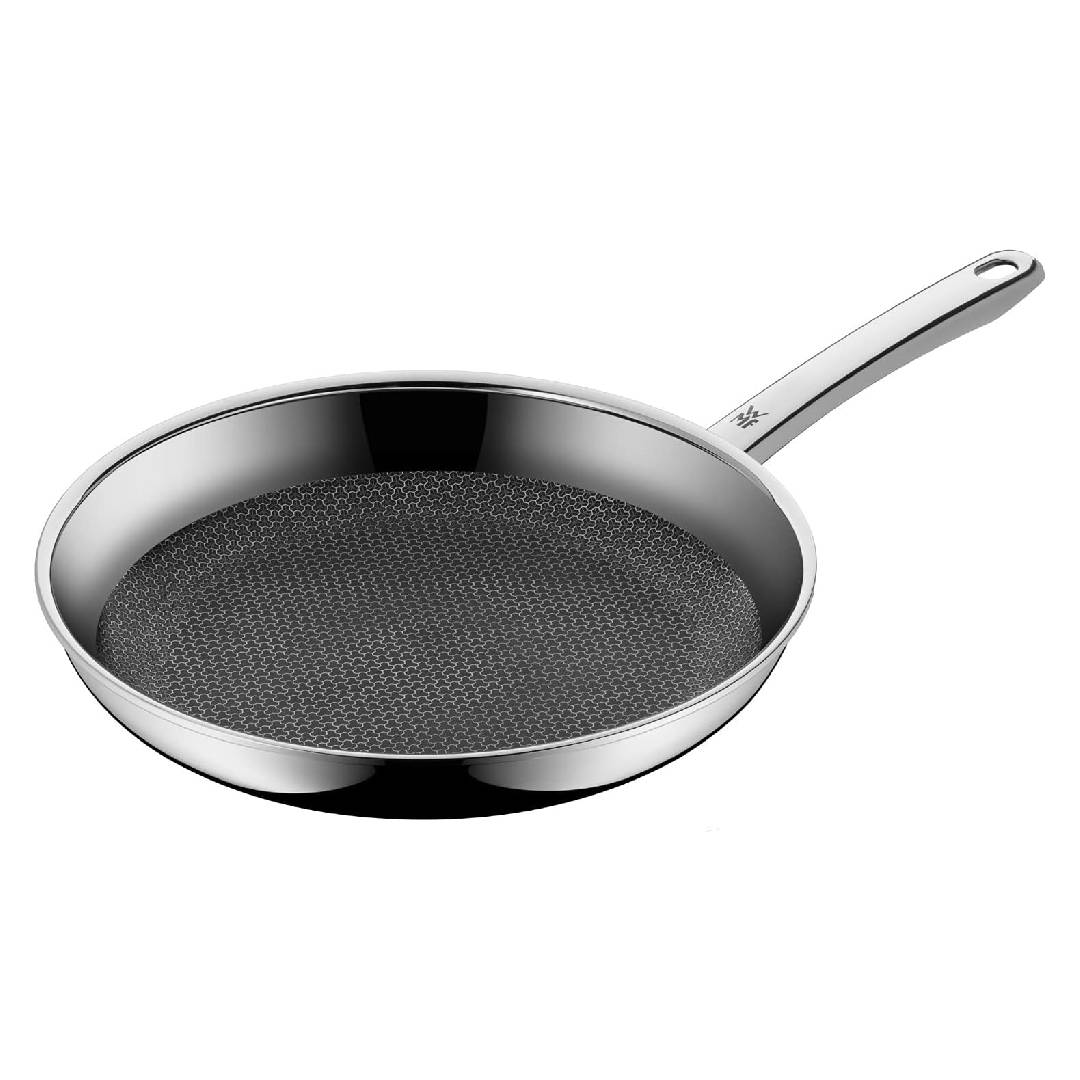 WMF Frying Pan Coated Ø 28 cm Black Profi Resist Stainless Steel Handle Multilayer Material with Honeycomb Structure Suitable for Induction Hobs Wash By Hand