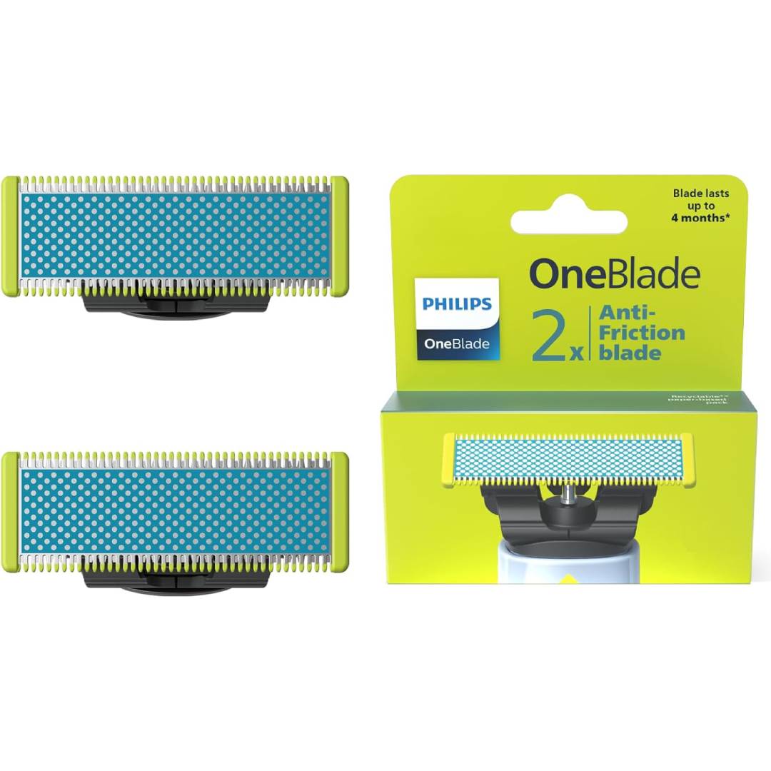 Philips OneBlade Authentic Anti-Friction Replacement Blade for OneBlade Hybrid Electric Shaver and Trimmer