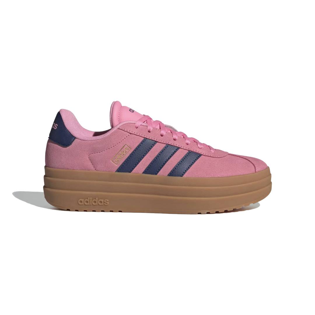 ADIDAS VL Court Bold Trainers • Pink/Navy • Suede Upper • Urban Walking