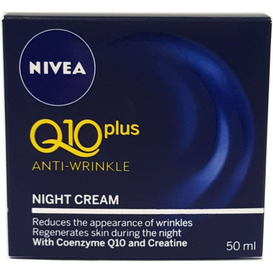 NIVEA Q10 Power Anti-Aging Firming Night Cream + Creatine & Q10 Moisturizing Night for Women Reduces the Appearance of Wrinkles (50ml)