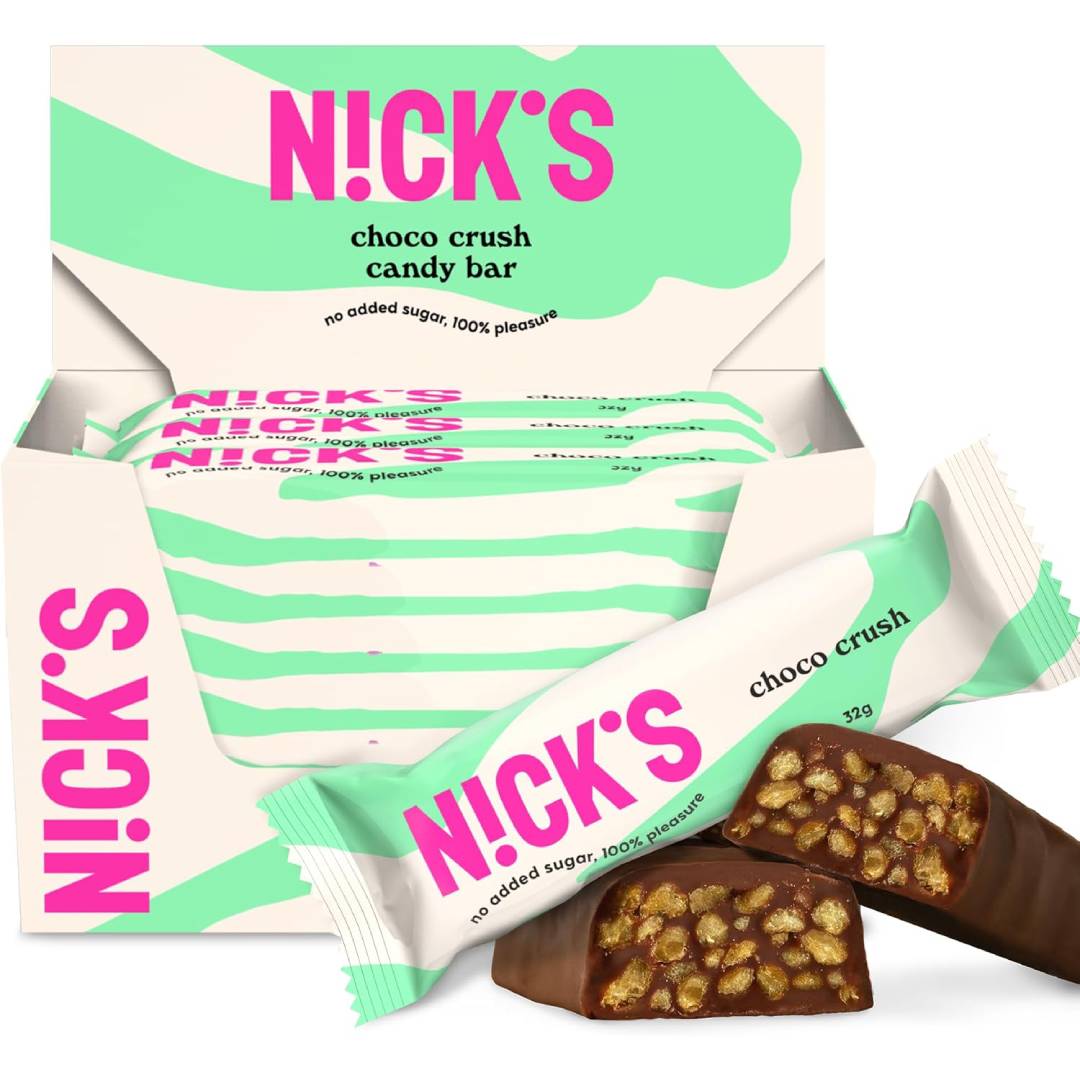 NICKS Choco Crush, Chocolate flavored Snack Bar with Salted Corn Crisps