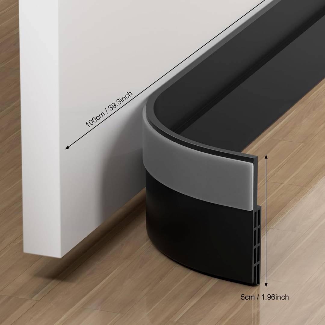 EXTSUD Adhesive Under Door Sweep Weather Stripping Soundproof Rubber Bottom Seal Strip Draft Stopper Draught Excluder