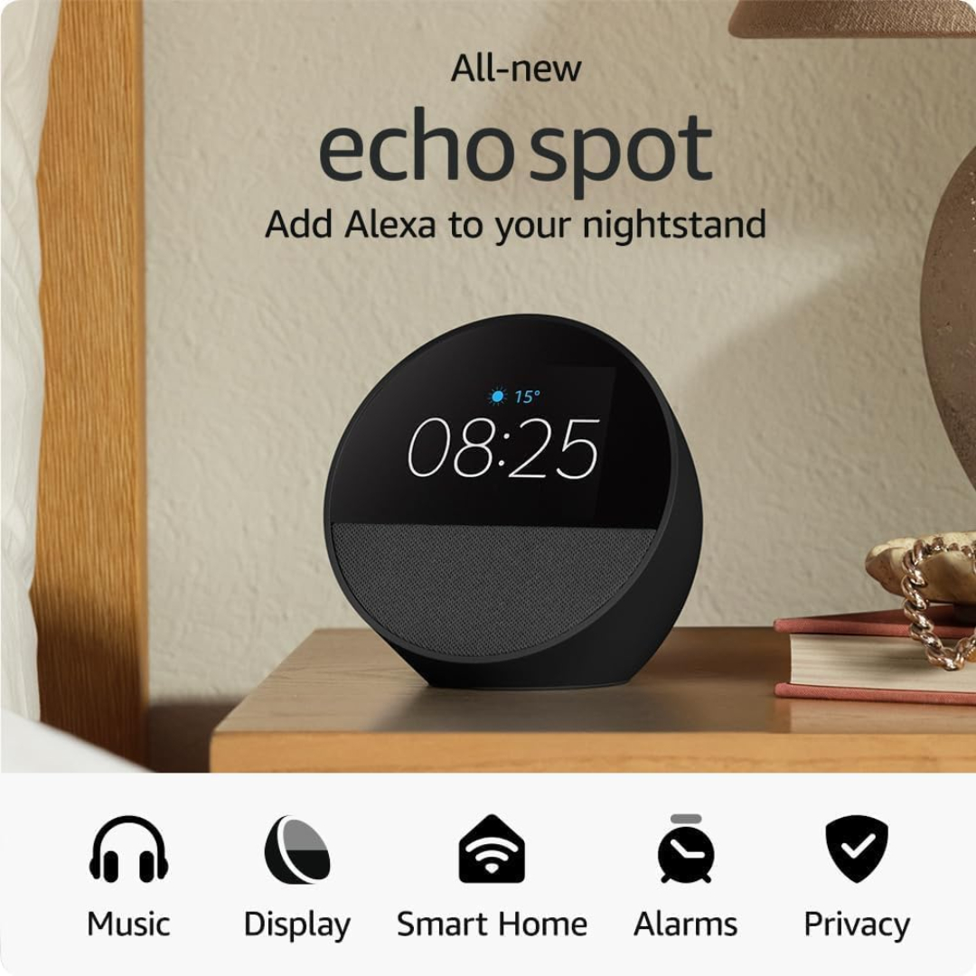 Echo Spot smart alarm clock with Alexa