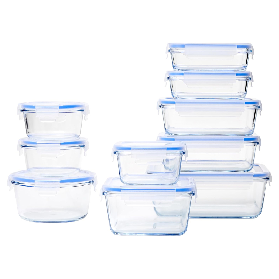 Amazon Basics glass food storage containers 20 piece