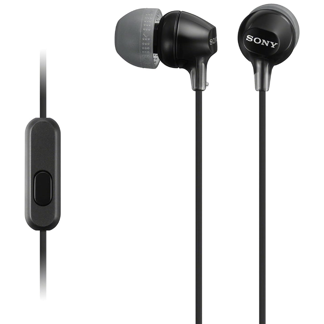 sony lightweight wired in ear headphones with mic