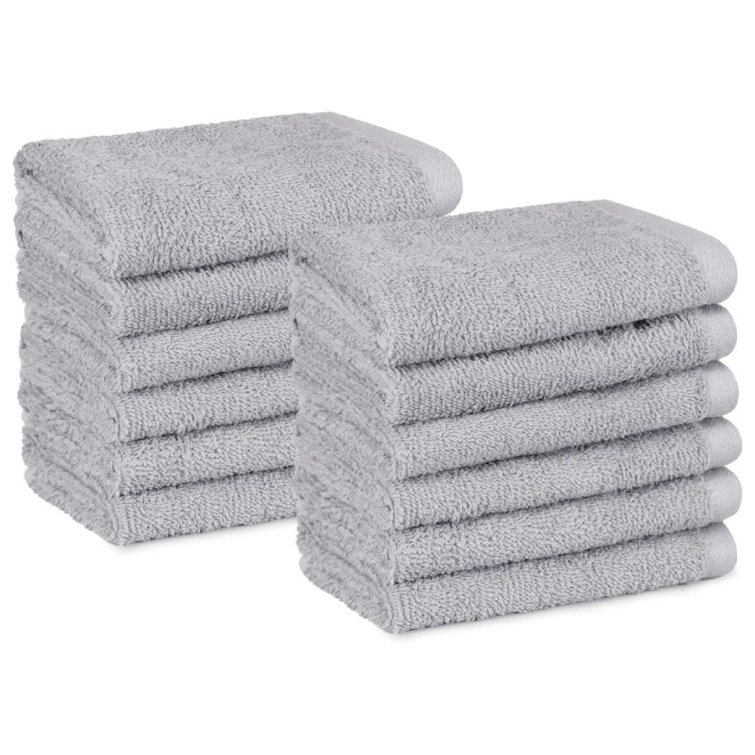 Amazon Basics Face Towels 12 Pack Grey