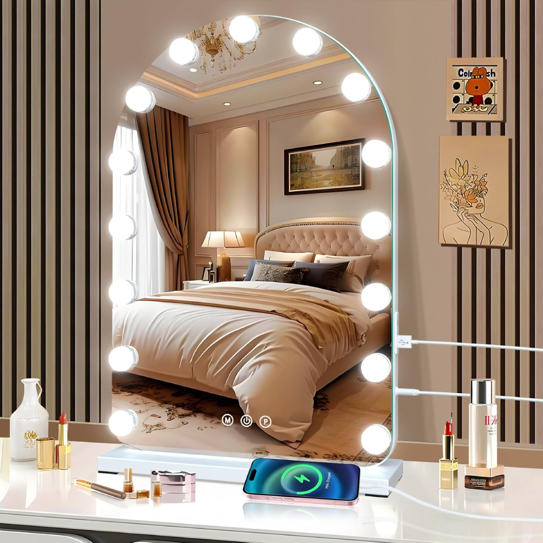 Hollywood vanity mirror with dimmable LED lights