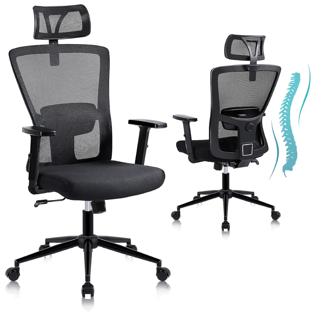 ergonomic office chair with adjustable headrest
