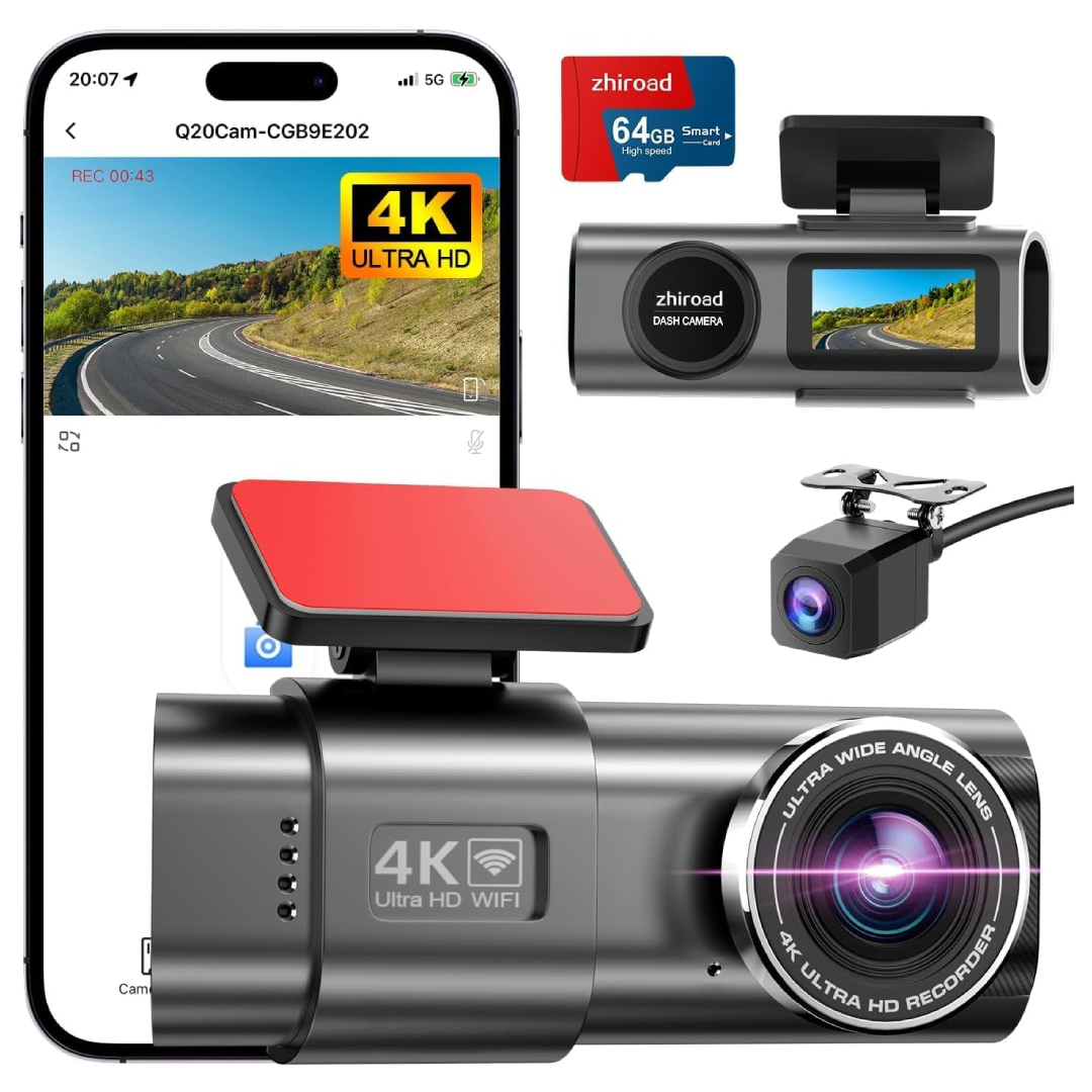 4K Dash Cam Front and Rear