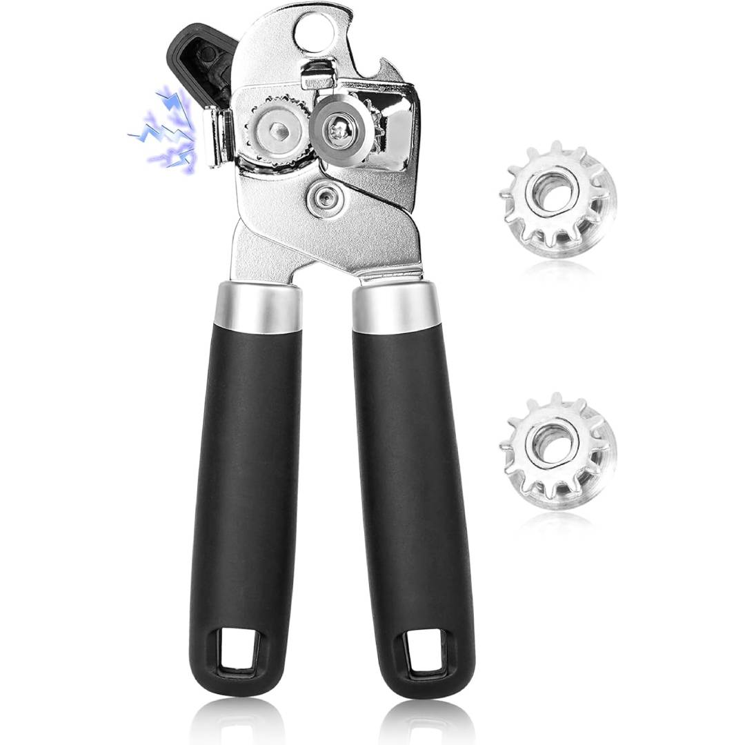 Can Opener Manual, Heavy Duty Stainless Steel Can Opener with Magnet